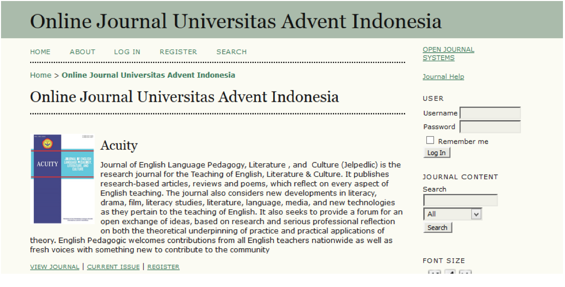 Evaluasi Jurnal dari Lingkungan Universitas Advent